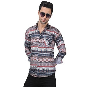 TryBuy Mens Trendy Linen Casual Printed Full