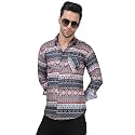 TryBuy Men39s Trendy Linen Casual Printed Full