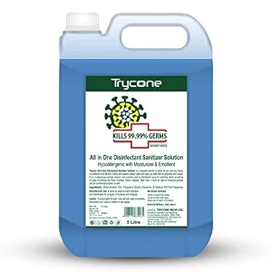 trycone hand sanitizer liquid refill pack 5 ltrs kills 999 germs who recommended formula fda approved 70 alcohol multipurpose disinfectant for hands amp surfaces made in india