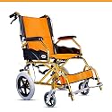 TryFit Foldable Travel Advance Wheelchair Lightweight Aluminium Alloy Frame Solid PU Tyres 12 Inch Rear Wheels 360° Front Rotation Breathable Mesh Seat Portable Wheelchair with Swing Footrest 110 Kg