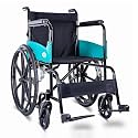 TryFit Foldable Travel Advance Wheelchair Lightweight Aluminium Alloy Frame Solid PU Tyres 12 Inch Rear Wheels 360° Front Rotation Breathable Mesh Seat Portable Wheelchair with Swing Footrest 110 Kg