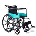 TryFit Foldable Travel Advance Wheelchair Lightweight Aluminium Alloy Frame Solid PU Tyres 12 Inch Rear Wheels 360° Front Rotation Breathable Mesh Seat Portable Wheelchair with Swing Footrest 110 Kg