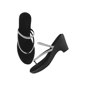 TRYME Alluring Wedge Slip On Sandal Embellished