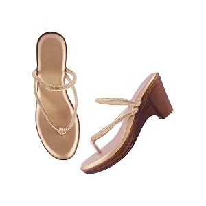 TRYME Alluring Wedge Slip On Sandal Embellished