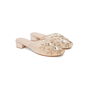 TRYME Embellished Block Heel Mules for Women