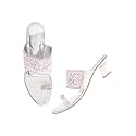 TRYME Fancy Embroidery Kitten Heel Sandal Stylish