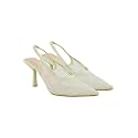 TRYME Women Pointed Toe Stone Embellishment Slingback