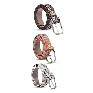 trysco kids faux leather belt for jeansdresses pack of 1pack of 3 waist size-22-2634