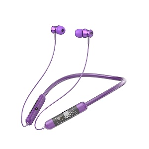 tsel transparent voice changer wireless neckband with 36hrs playtime hd sound quliaty purple