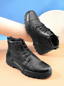 TSF TSF Black Leather Uniform Boots With