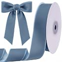 Tsorode 10 Yards Light Blue Velvet Ribbon for Christmas Tree, 1.5 Inch