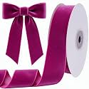 Tsorode 10 Yards Hot Pink Velvet Ribbon for Christmas Tree, 1.5 Inch