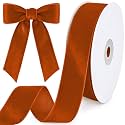 Tsorode 10 Yards Orange Velvet Ribbon for Christmas Tree, 1 Inch