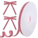 Tsorode 10 Yards Rose Pink Velvet Ribbon for Christmas Tree, 3/8 Inch