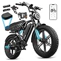 TST Electric Bike for Adults, 48V 15/30 Ah Battery, 65/100 Miles Range