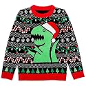 Tstars Kids Ugly Christmas Sweater Dino Gamer Swishmas Boy Girl Holiday