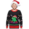 Tstars Kids Ugly Christmas Sweater Dino Gamer Swishmas Boy Girl Holiday