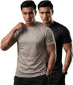 TT Solid Men Round Neck Beige Black