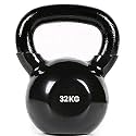 Vinyl Coated Solid Kettlebell for Home Gym, 32 Kg