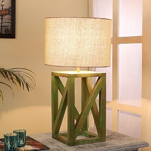 tu casa Handcrafted Mango Wood Table Lamp