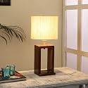 tu casa Wooden Table Lamp with Off-White