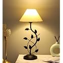 tu casa Table Lamp | Metal Base Bedside Night Lamp with Cotton Shade | Decorative Lamp for Bedroom Living Room Office Study | Home Décor &amp; Gift Item