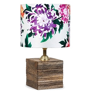 tu casa wooden table lamp  carnation shade  bedroom decor  living room