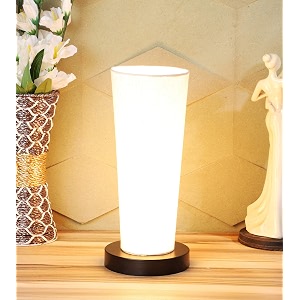 tu casa off white cotton flex shade with black metal-iron base table lamp  elegant bedside amp desk lamp for bedroom living room office home dcor amp gifting height  14 inchno blub included
