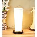 tu casa Off White Cotton Flex Shade with Black Metal-Iron Base Table Lamp | Elegant Bedside &amp; Desk Lamp for Bedroom, Living Room, Office, Home Décor &amp; Gifting (Height : 14 Inch/No Blub Included)