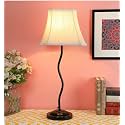 tu casa Off White Cotton Shade with Black Metal-Iron Base Table Lamp | Elegant Bedside &amp; Desk Lamp for Bedroom, Living Room, Office, Home Décor &amp; Gifting (Height : 23 Inch/No Blub Included)