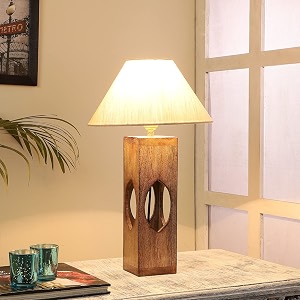 tu casa Handcrafted Mango Wood Table Lamp