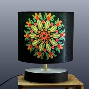 tu casa table lamp  bedside night lamp for bedroom  metal base lamp with satin shade  decorative nightstand lamp for living room bedroom office  home dcor amp gift item