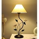 tu casa Metal Table Lamp | Off White Shade Bedside Lamp 21 Inch | Decorative Lighting for Bedroom Living Room Dining Study Restaurants | Home Décor &amp; Diwali Gifting | Bulb Not Included