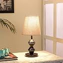 tu casa Table Lamp | Abstract Printed Satin Shade | Black Metal Base | Modern Home Décor | Ambient Bedside Lighting | Bedroom, Living Room, Study Table, Office &amp; Festival Gifting