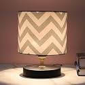 tu casa Classic Table Lamp | Black Metal Base | Maze Print Satin Shade Bedside Night Lamp for Bedroom Living Room Study Office | Home Décor & Gifting | 9 Inch (Bulb Not Included)