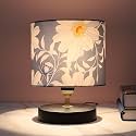 tu casa Urban Radiance Table Lamp | Black Metal Base | Narcissus Floral Satin Shade | Modern Home Décor | Ambient Bedside Lighting | Bedroom, Living Room, Office &amp; Study | Festival Gifting