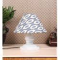 tu casa Table Lamps White Metal Base with Blue/White Cotton (Ikat Print) Shades for Home Décor, Bedrooms, Living Room, Gifting, Diwali Decoration, Dining Space, Study Room, Restaurants (H-10)