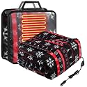 Tuanse 58x43 Inches 12v Heated Car Blanket Plug in, Red Black, Snowflakes