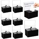 Tuanse 8 Pcs Acrylic Clear Raffle Box with Lock and Sign Holder, Black