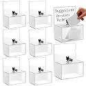 Tuanse 8 Pcs Acrylic Clear Raffle Box with Lock and Sign Holder, Clear