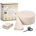 Tubular Compression Bandage Size C (2.65” x 33 ft) – Elastic Stockinette Support Sleeve for Small Knee, Elbow, Forearm, Calves, Full Arm Cut-to-Fit, Washable Reusable, No Tape – Plus Medical Scissors