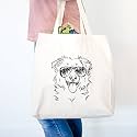 Tucker The Aviator Collie Shepherd Heavy Duty 100% Cotton Canvas Tote Shopping Reusable Grocery Bag 14.75 x 14.75 x 5