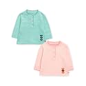 TuddyBuddy 100% Cotton Full Sleeves Half Sleeves Baby Girl's Top Cum T-Shirt for Summer