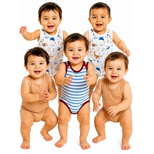 TuddyBuddy 100 Cotton Multi Color Romper Bodysuit