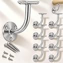 Tudomro 10 Pcs Staircase Handrail Brackets for Indoor Stairs 2.9'', Silver