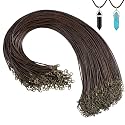 Tudomro 100 Pcs Leather Necklace Cord Bulk for Jewelry, Retro Brown, 24''
