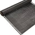 Tudomro 1 Roll 10ft x 12" Carbon Fiber Fabric, 2x2 Twill 3k/220g Black