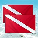 Tudomro 2 Pcs Dive Flag for Boat Scuba Diving Flag, 36 x 60 Inch