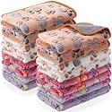 Tudomro 8 Pcs Guinea Pig Fleece Cage Liners, Paw, 12 x 12 Inch
