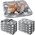 Tudomro 8 Pcs Guinea Pig Fleece Cage Liners, Grey Star, 12 x 12 Inch
